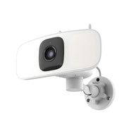Lorex - Connect 2K Floodlight Wi-Fi Security Camera (with App Controlled Horizontal Pan) - White