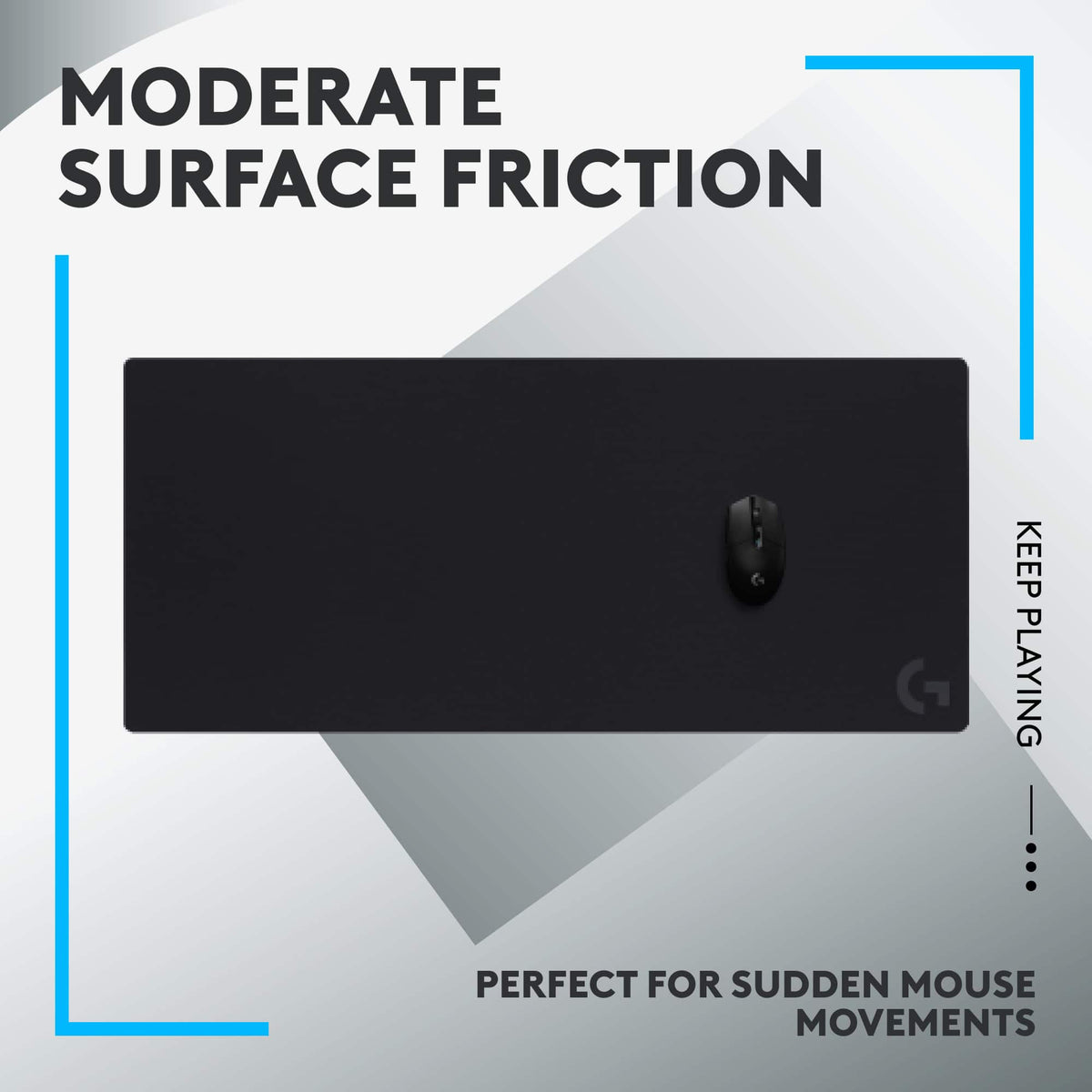 Logitech - G840 Cloth Gaming Mouse Pad with Rubber Base (Extra Large) - Black