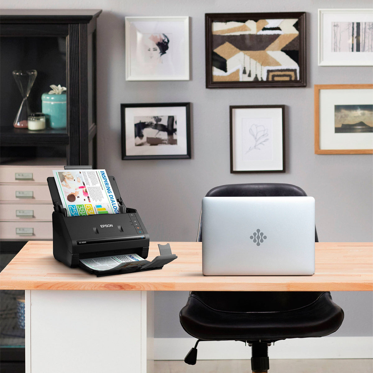 Epson - WorkForce ES-400 II Duplex Desktop Document Scanner - Black