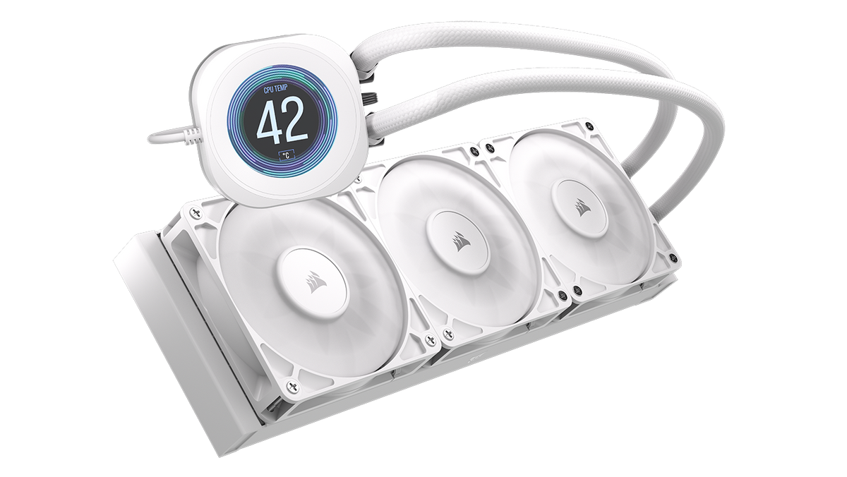 CORSAIR - NAUTILUS 360 RS LCD Liquid CPU Cooler - White