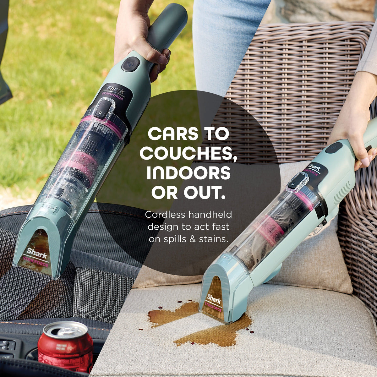 Shark - StainForce Cordless Portable Spot & Stain Cleaner with Dual-Activated Cleaning Solution - HX101 - Hawaiian Gray