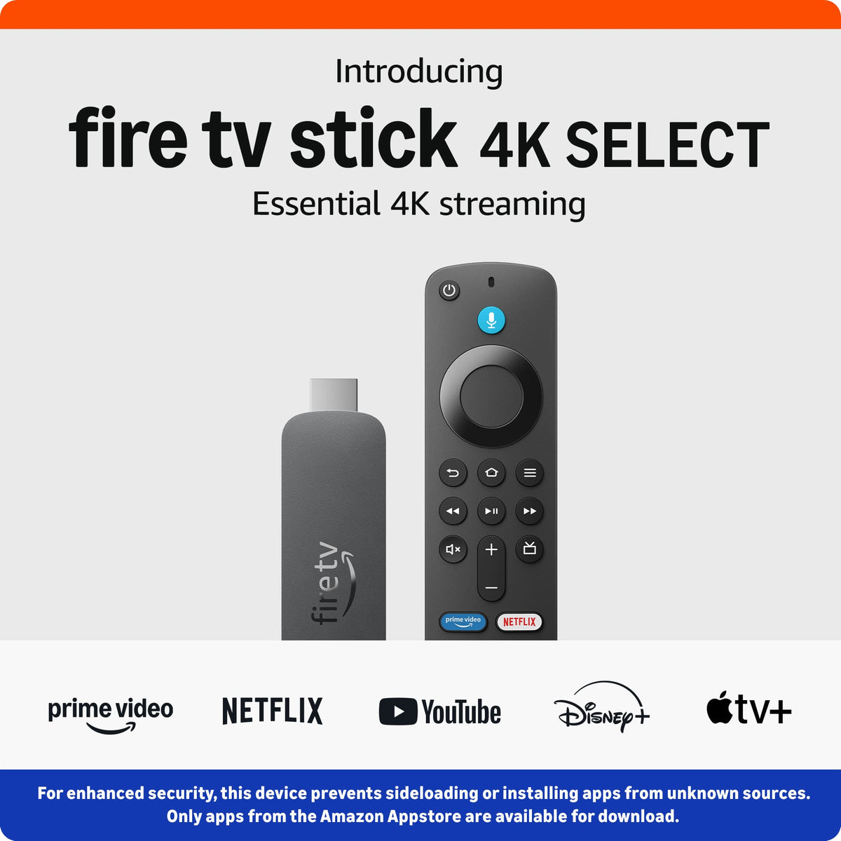 Amazon - Fire TV Stick 4K Select 1st Gen Streaming Device, streaming in 4K, AI-powered search, 8GB, free & live TV - Black