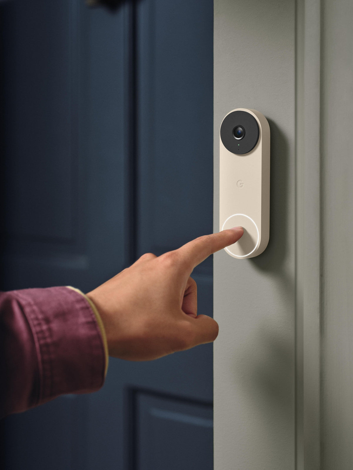 Google - Nest Doorbell (wired, 3rd gen) - Latest Model - 2K Video and Gemini - Linen