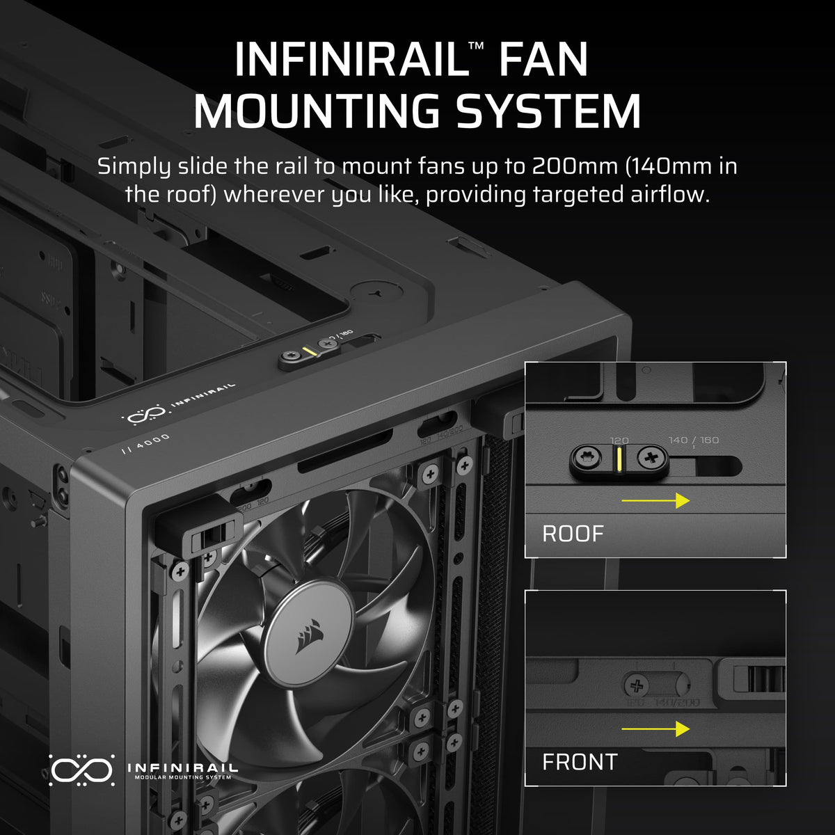 CORSAIR - FRAME 4000D RS ATX Mid-Tower PC Case - Black