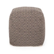 Amuleto - Hand Loomed Cotton Pouf - Gray / Brown