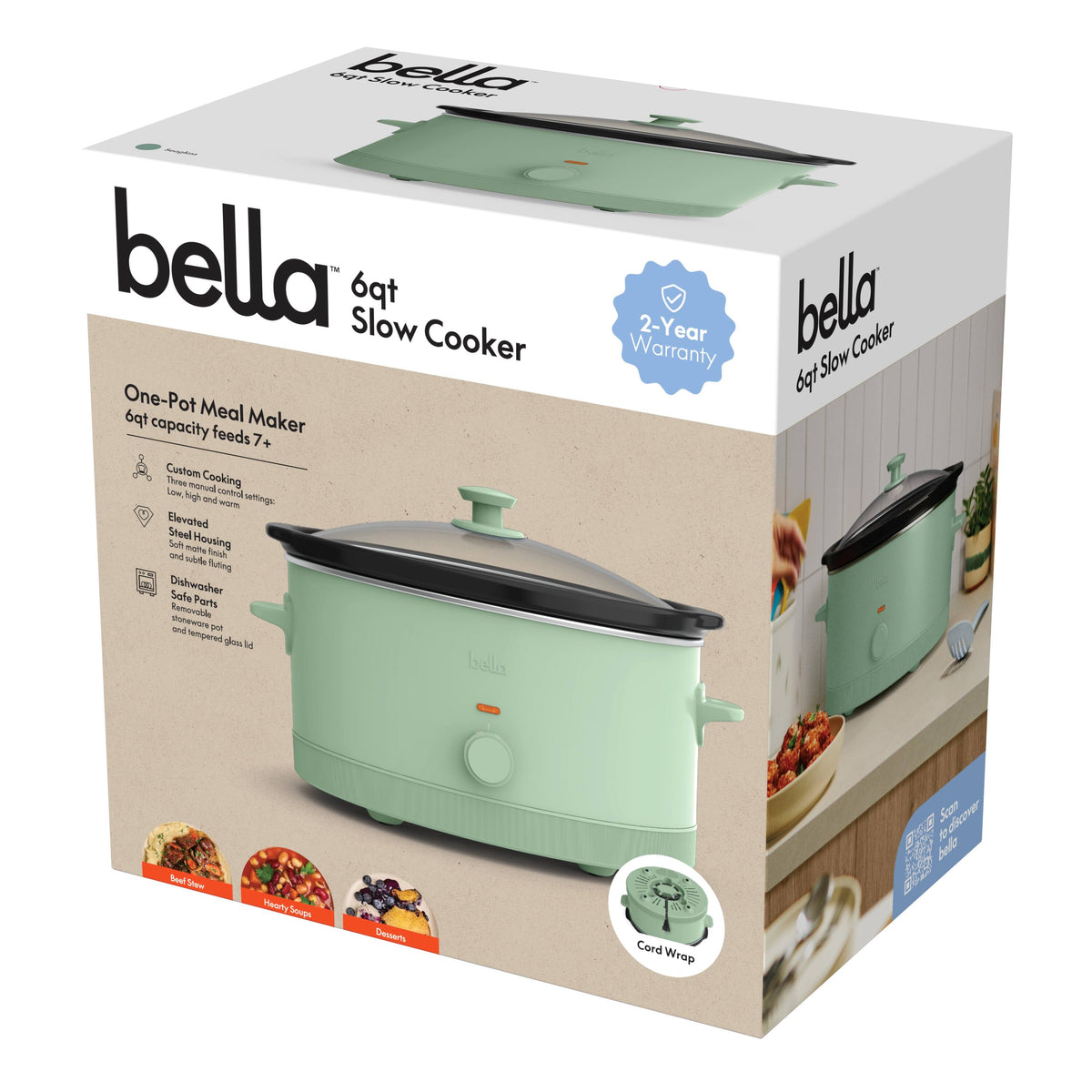 Bella - 6-qt. Manual Slow Cooker - Seaglass