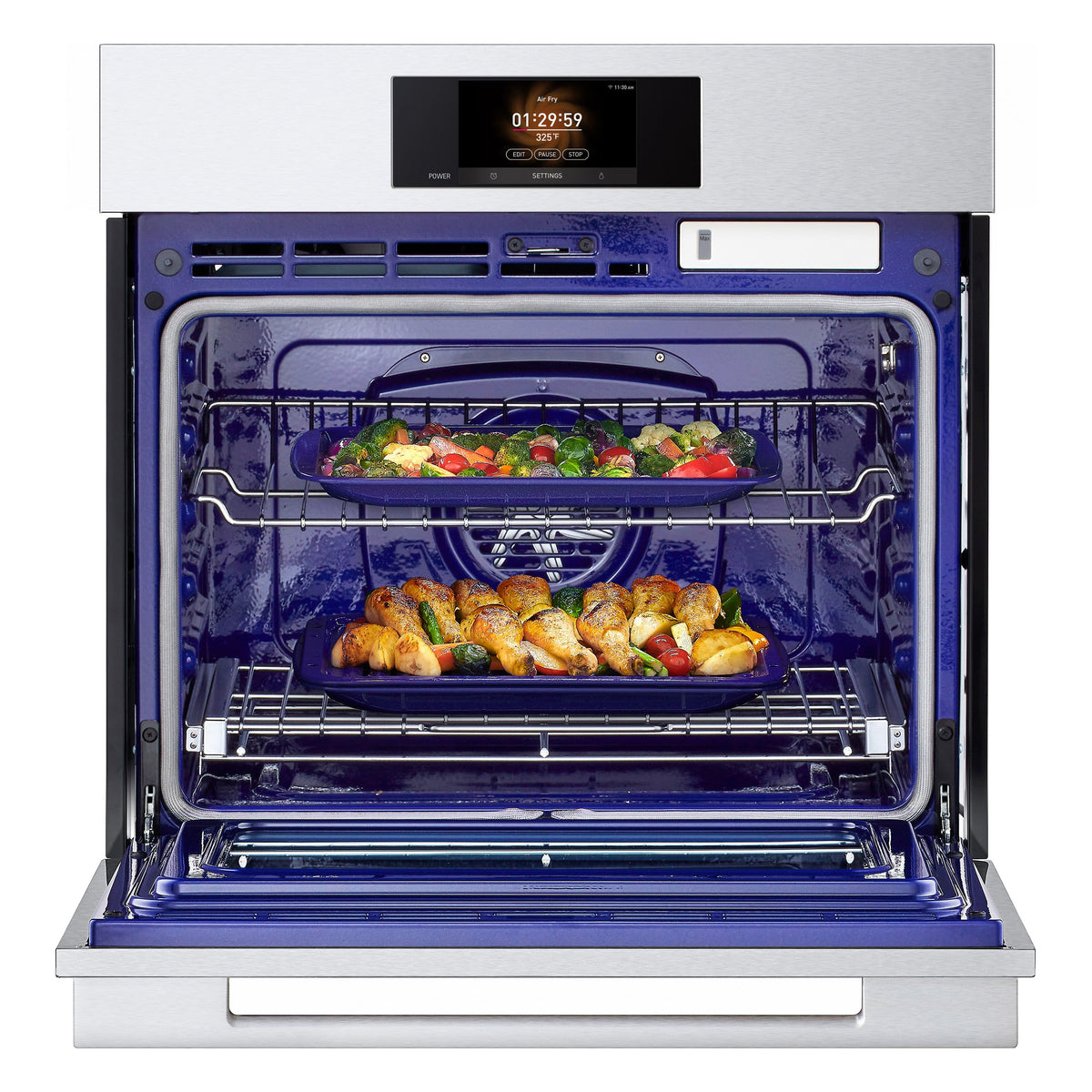 SKS - 30-in Single Wall Oven with Steam - Satin Stainless Steel