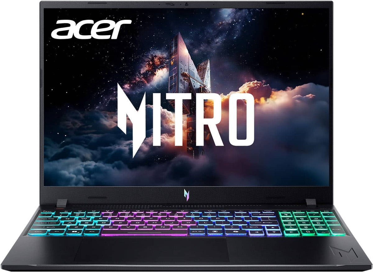 Acer - Nitro V – 16" WUXGA 165Hz Gaming Laptop - Intel Core 7 240H 2024 - NVIDIA GeForce RTX 5060 – 16GB Memory – 512GB Storage - Obsidian Black