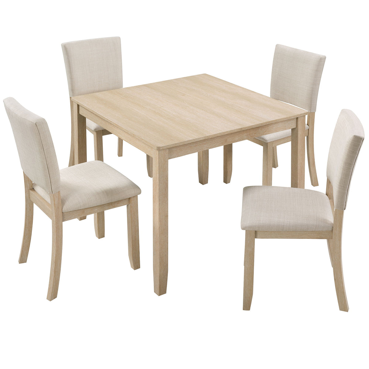 Set de mesa de comedor moderna para 4 personas con 4 sillas