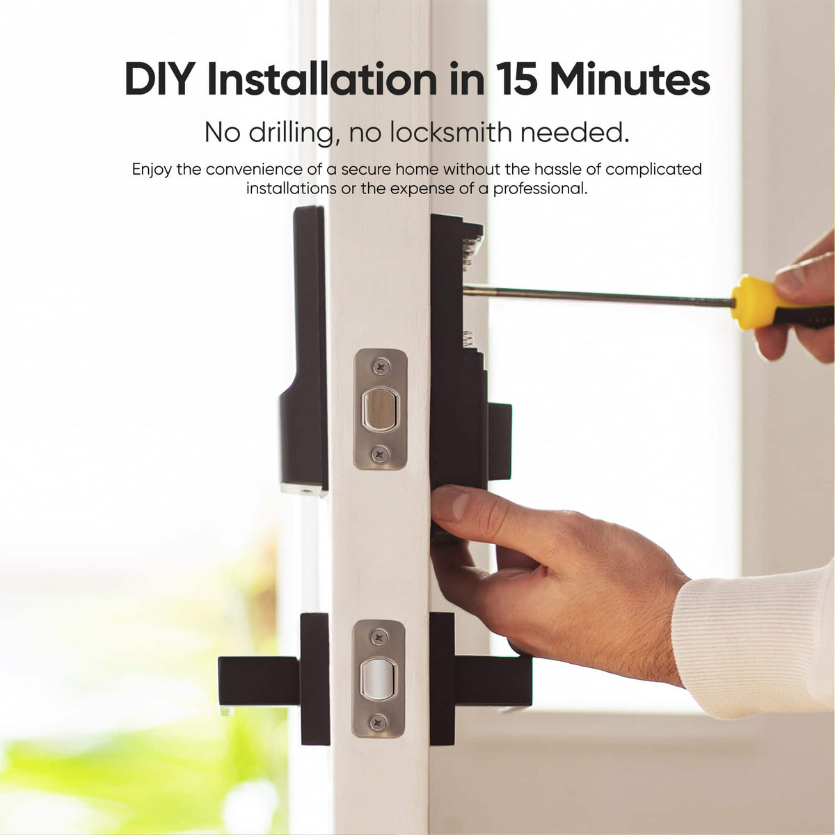 Smart Lock C210 WiFi Replacement Deadbolt Unlock with eufy App, Keypad, Smart Devices - Black