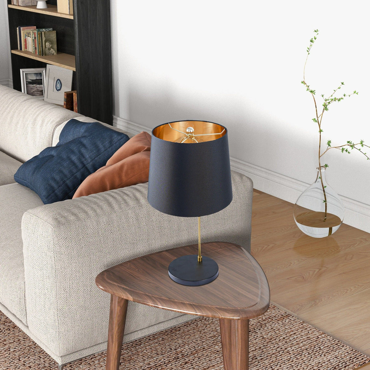 Lámpara de escritorio para mesita de noche y mesa - Negra