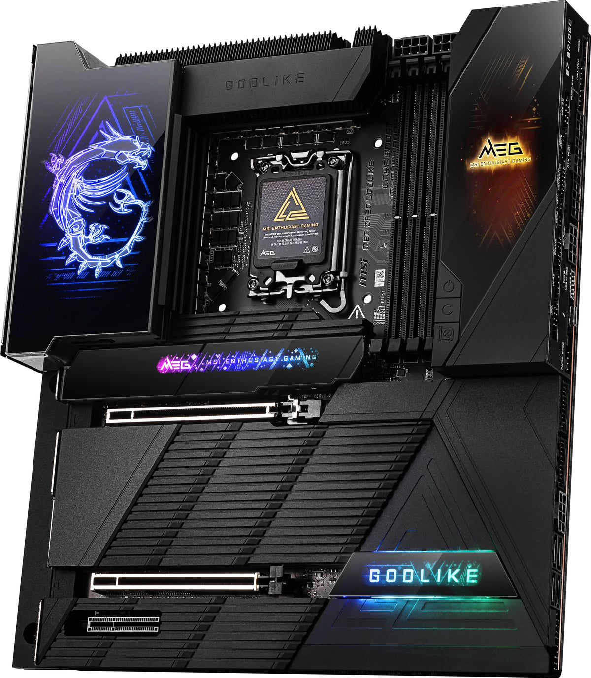 MSI - MEG Z890 GODLIKE (Socket 1851) Intel Z890 EATX DDR5 Wi-Fi 7 Motherboard - Black/Matt