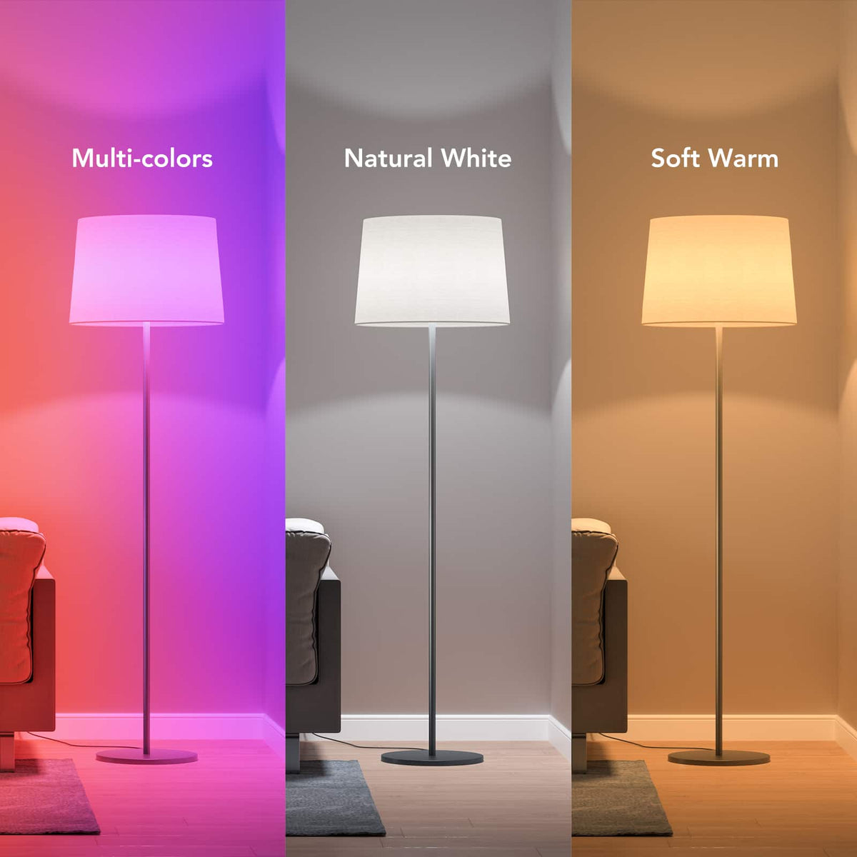 Govee - A19 800 Lumens Smart LED Bulb (4-Pack) - Multi