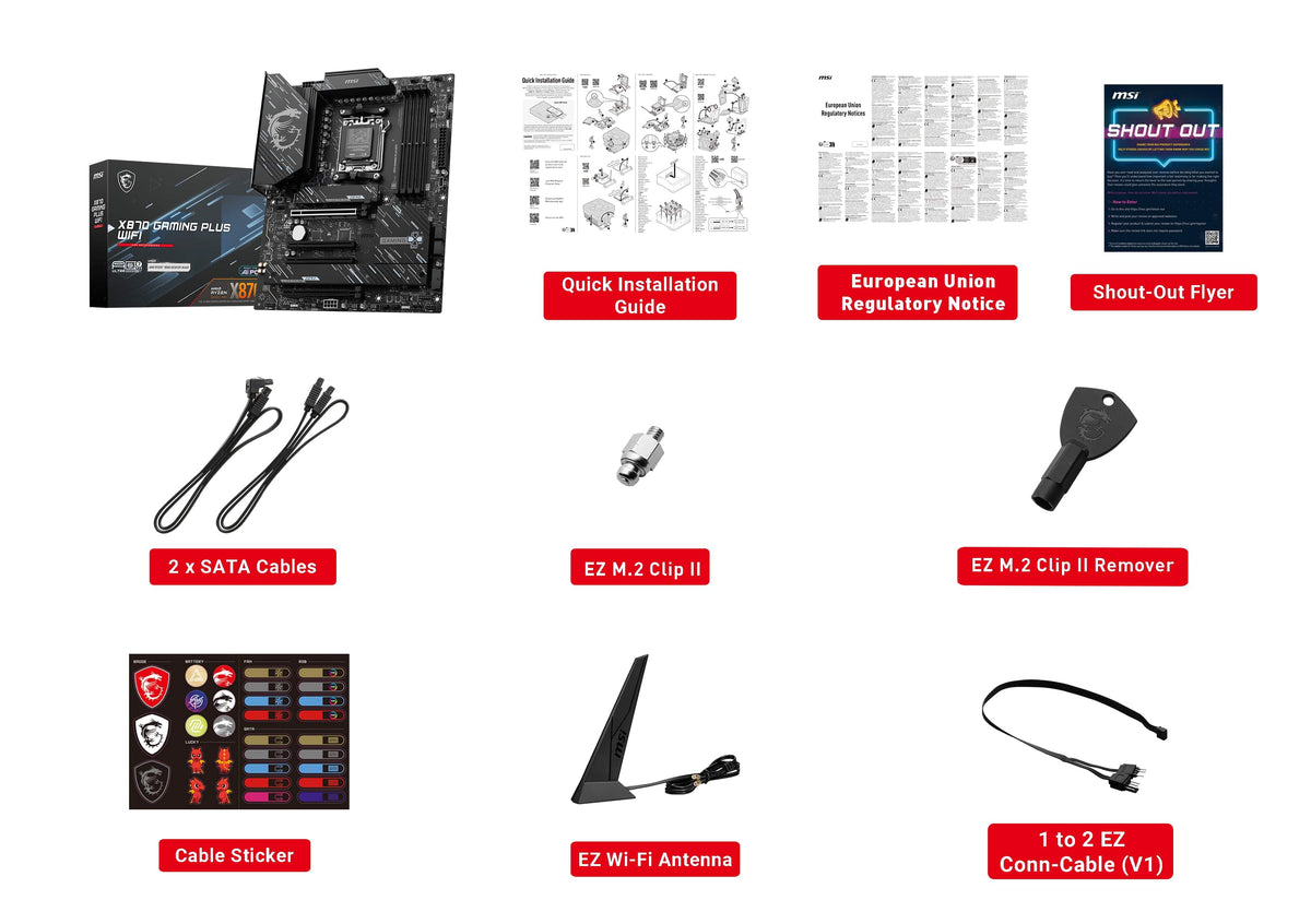 MSI - X870 GAMING PLUS WIFI (Socket AM5) AMD X870 ATX DDR5 Wi-Fi 7 Motherboard - Black