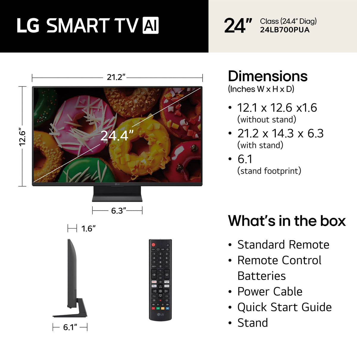 LG - 24" Class LB70 Series Full HD Smart webOS TV (2026)