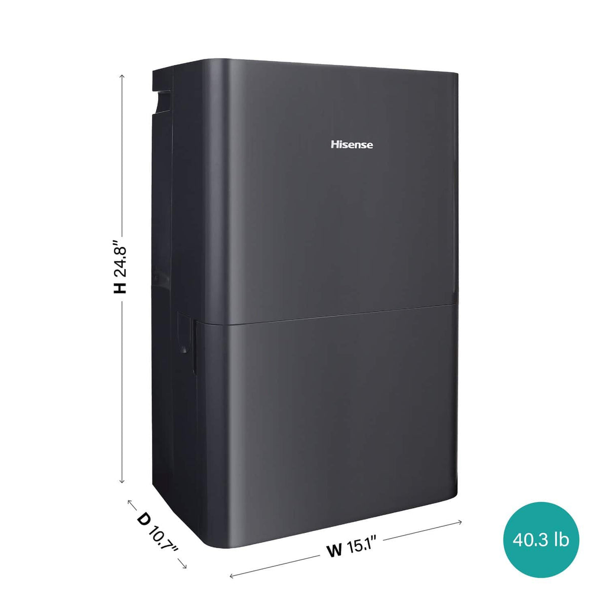 Hisense - 50-Pint Dehumidifier with 12 quarts Bucket Capacity and Pump - Black