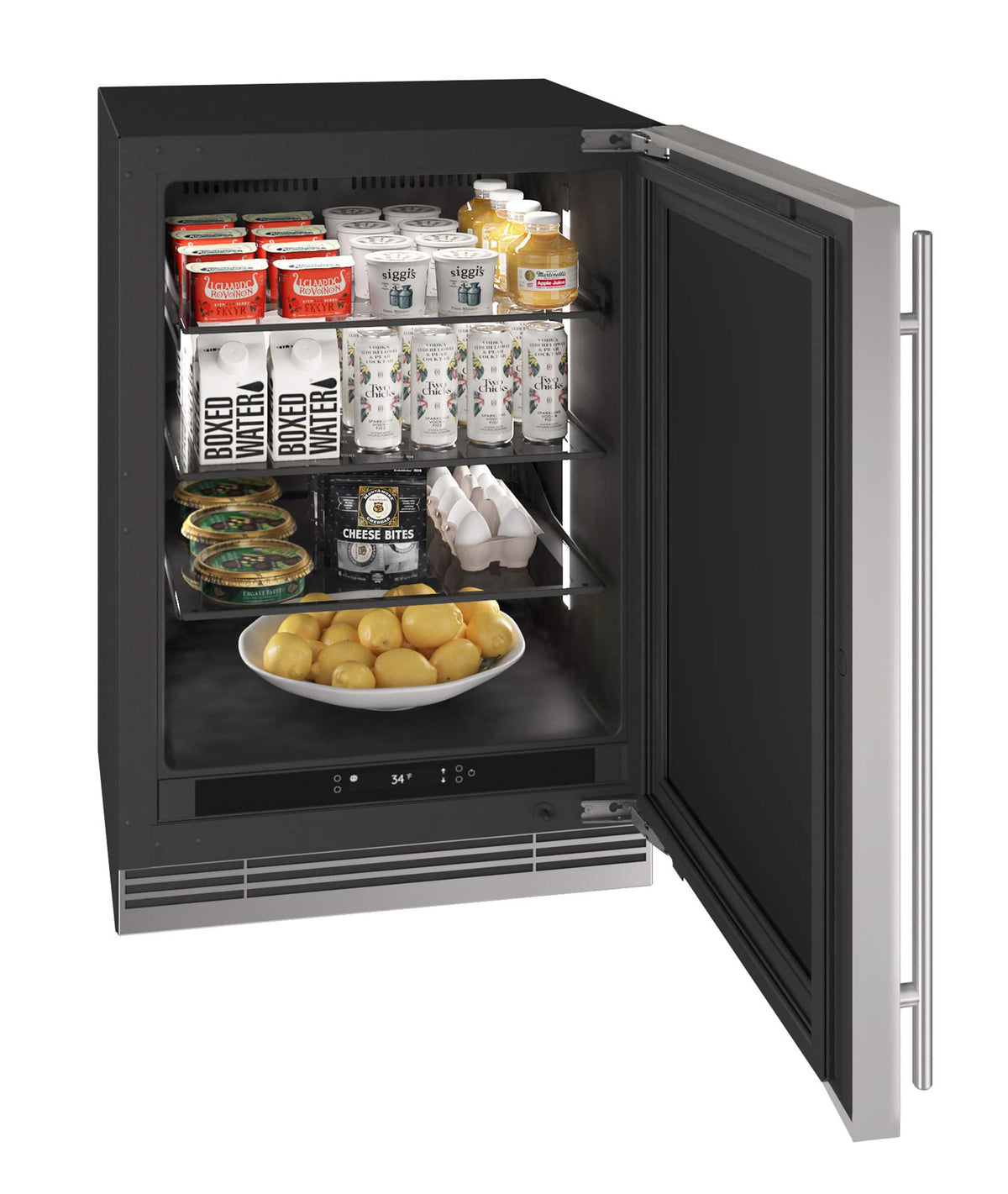 U-Line - 24"W. 51 Cu.Ft. Built-In Compact Refrigerator - Stainless Steel