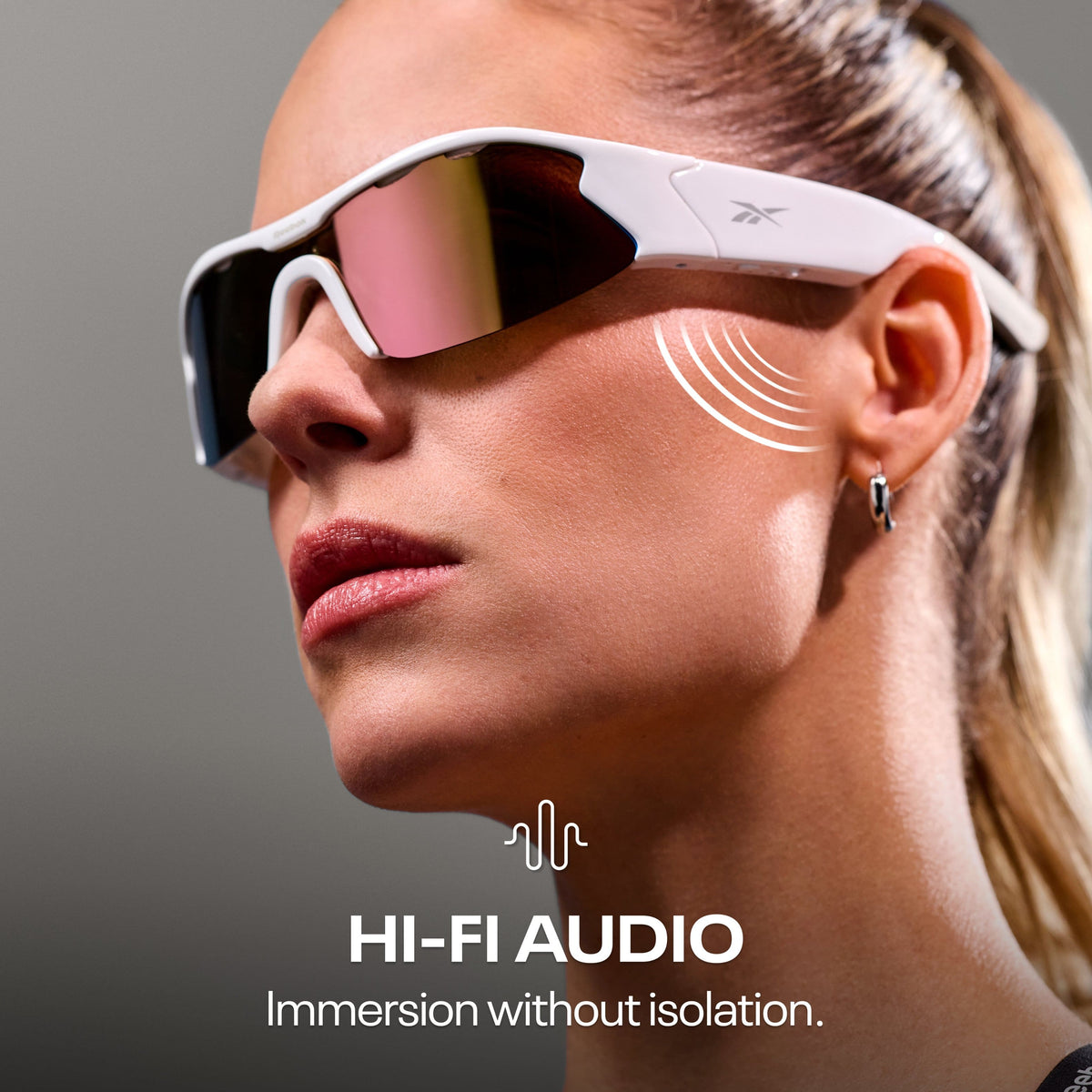 Reebok Flash Smart Eyewear Powered by Lucyd - White/Iridescent