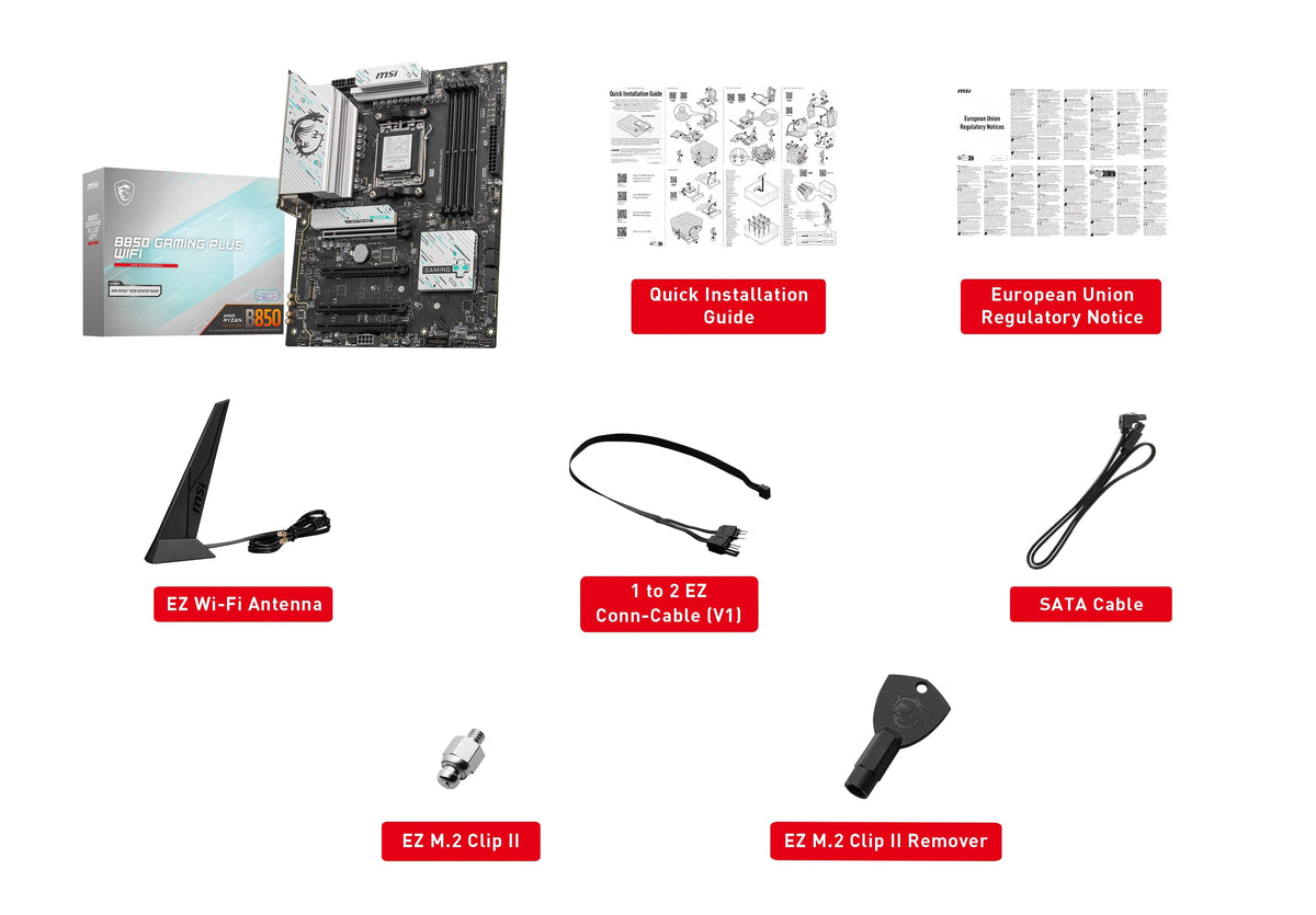 MSI - B850 GAMING PLUS WIFI (Socket AM5) AMD B850 ATX DDR5 Wi-Fi 7 Motherboard - Black