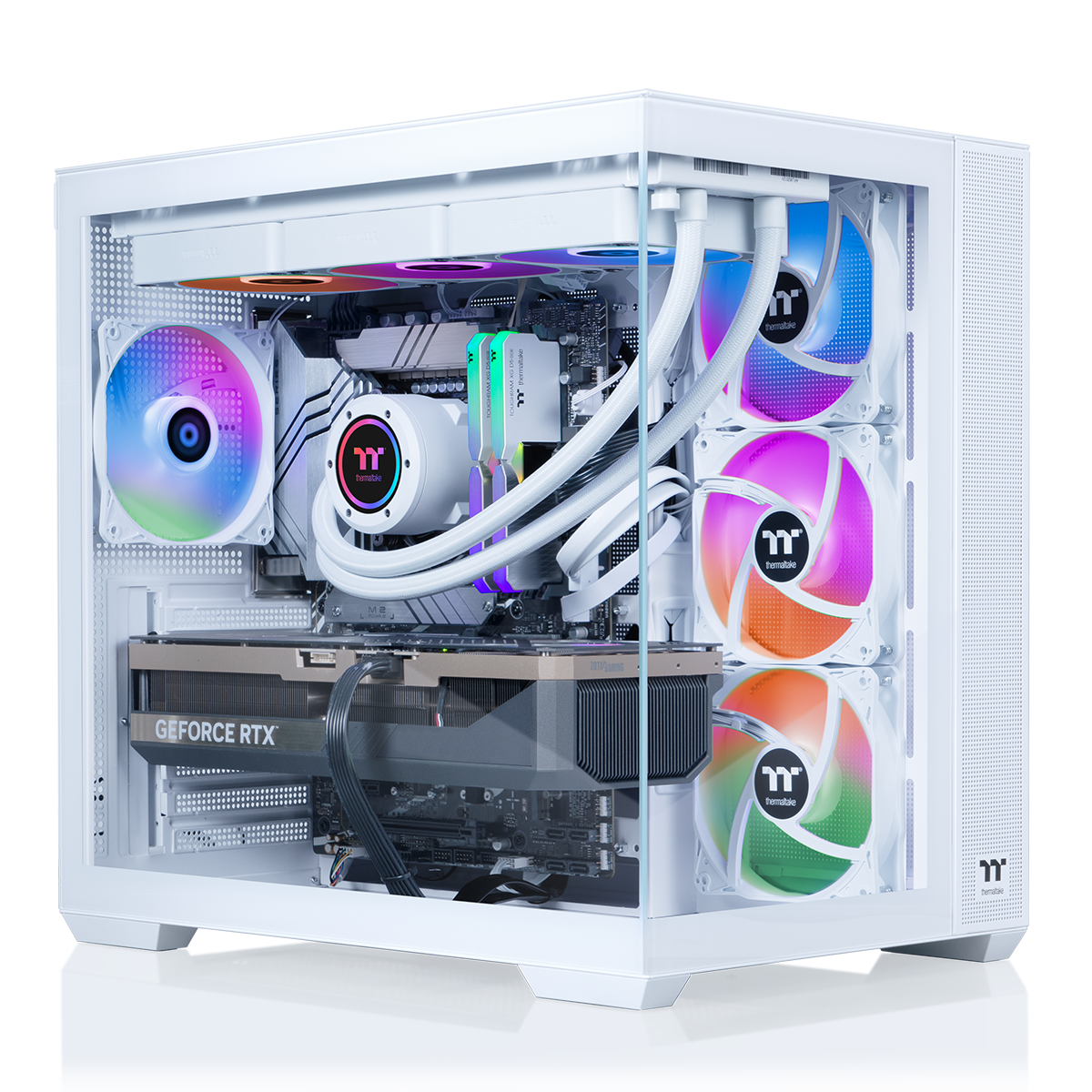 Thermaltake - LCGS View u2870TS-380 Gaming Desktop Intel Core Ultra 9 285K 2025 32GB Memory NVIDIA GeForce RTX 5070 Ti 2TB NVMe M.2 - White