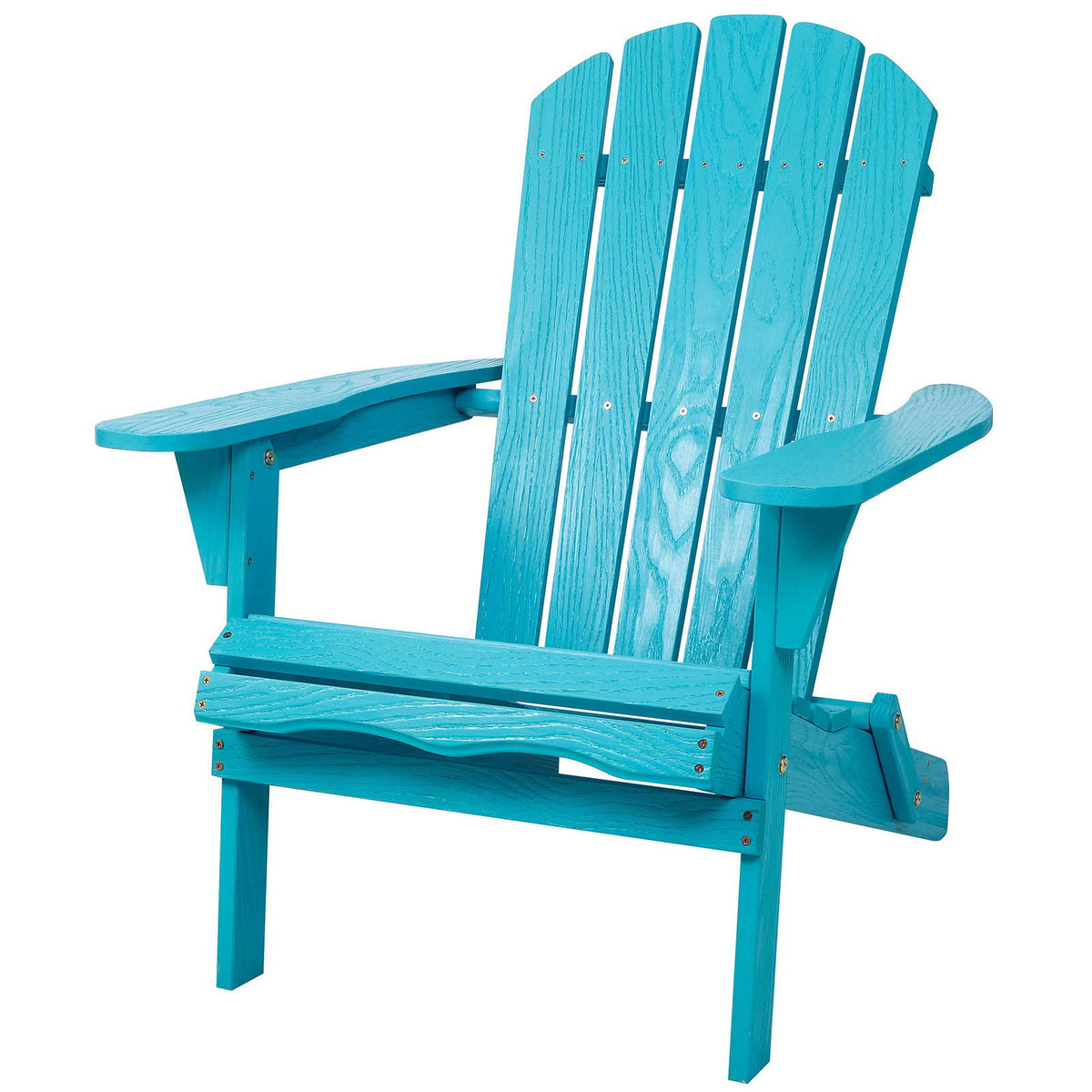 Sillón Adirondack plegable para exteriores con textura de veta natural - Azul turquesa