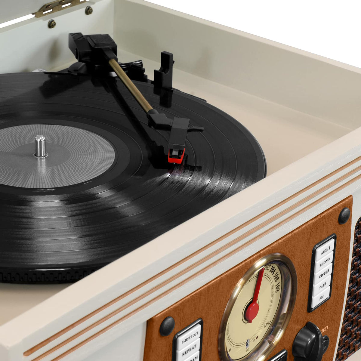 Victrola - Navigator 8-in-1 Classic Bluetooth Record Player with Turntable - White