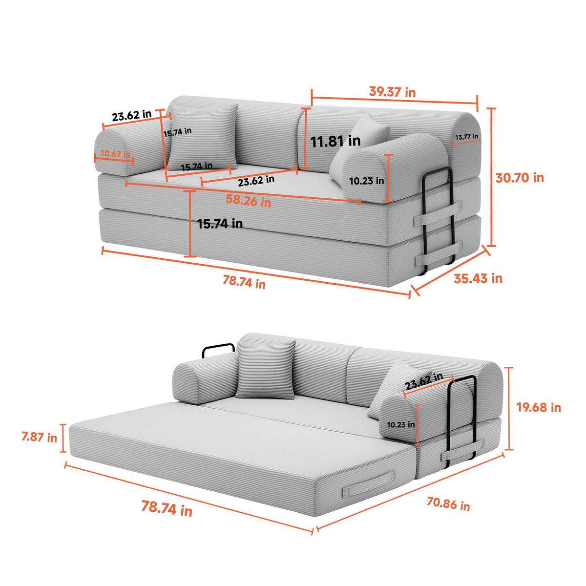 Sofá cama convertible para sala de estar