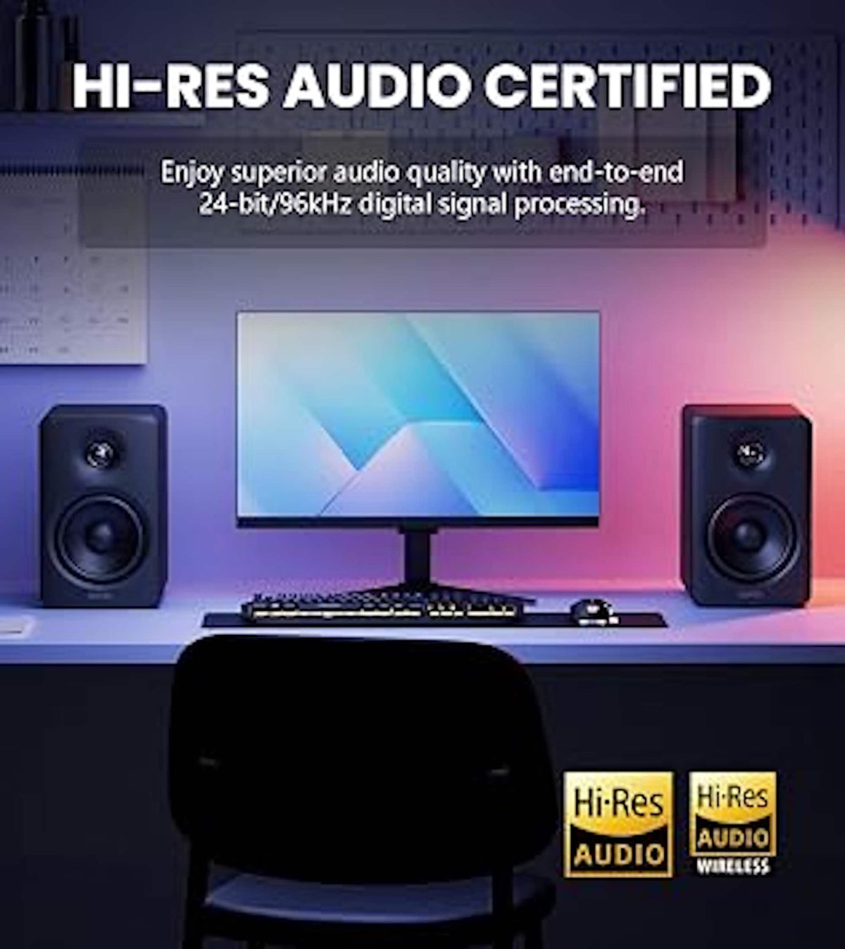 Edifier - M90 Powered Speakers, 100W RMS, Hi-Res Audio, LDAC, Bluetooth 6.0, HDMI eARC/Optical/USB-C/AUX Input, SUB Out (Pair) - Black
