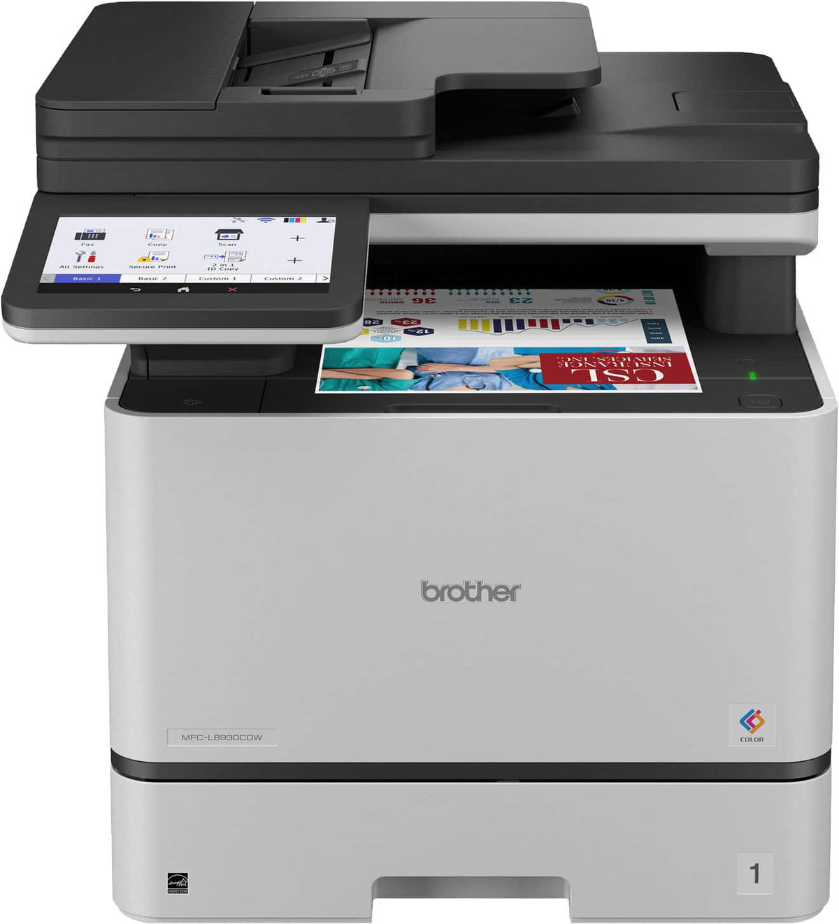 Brother - MFC-L8930CDW Color Laser All-in-One Printer with Duplex Print, Scan, Copy and Low-Cost Printing - White