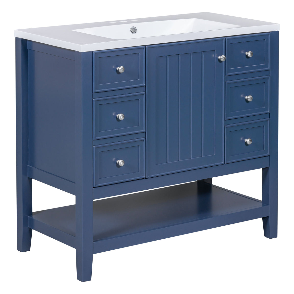 Tocador de baño moderno con lavabo