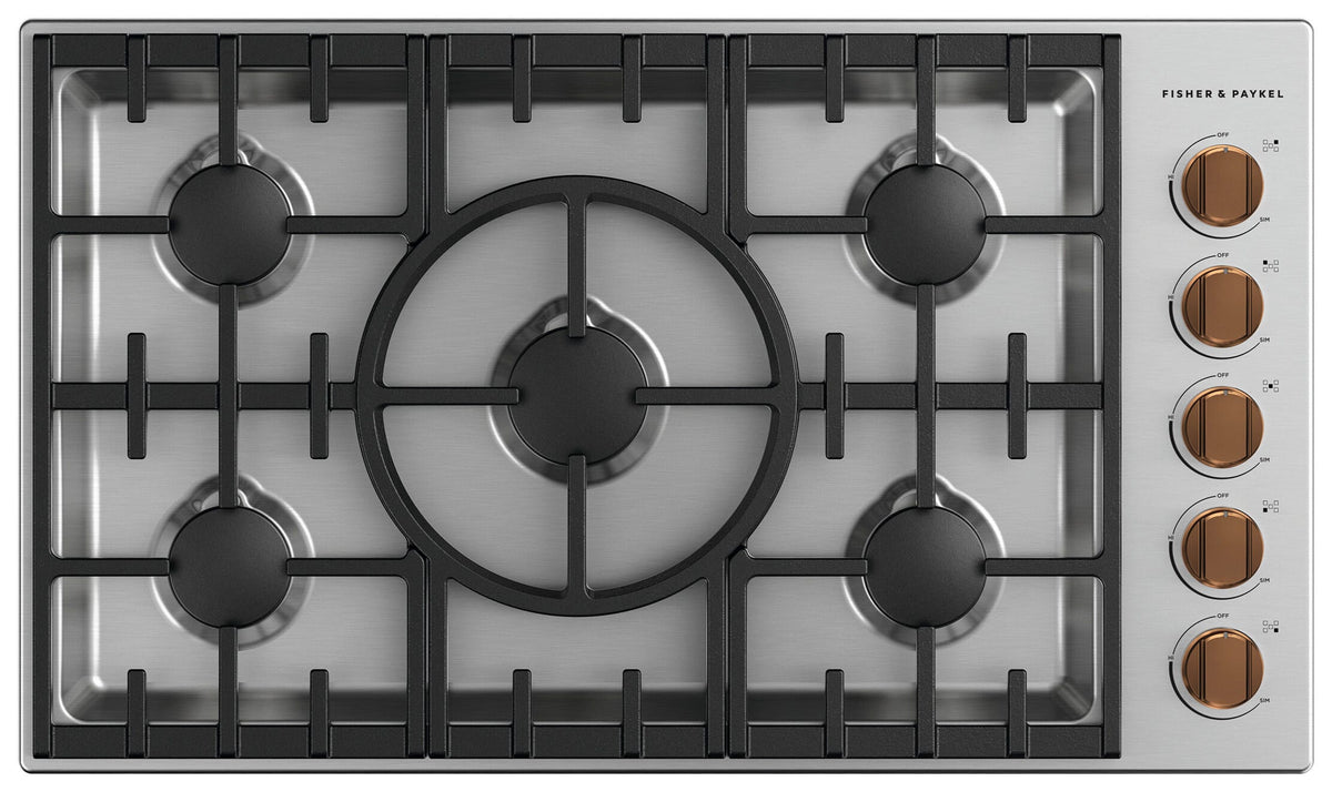 Fisher & Paykel - Pro Cooktop Dial Kit, 36" 5 Burner - Compatible with CDV3-365 - Dark Copper