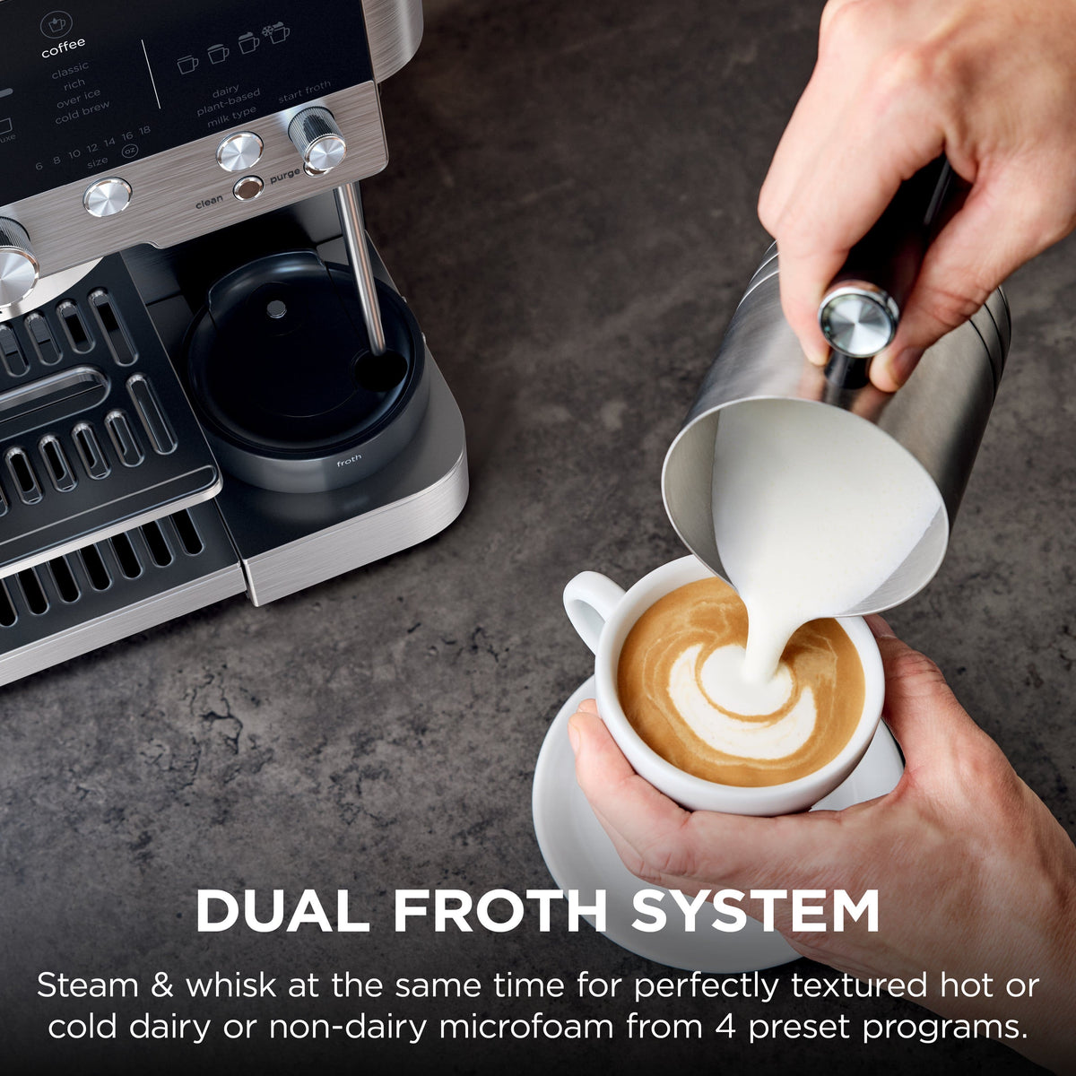 Ninja - Luxe Café Premier Series 3-in-1 Espresso, Coffee, and Cold Brew Machine with Grinder and Scale, and Hands-Free Frother - Stainless Steel
