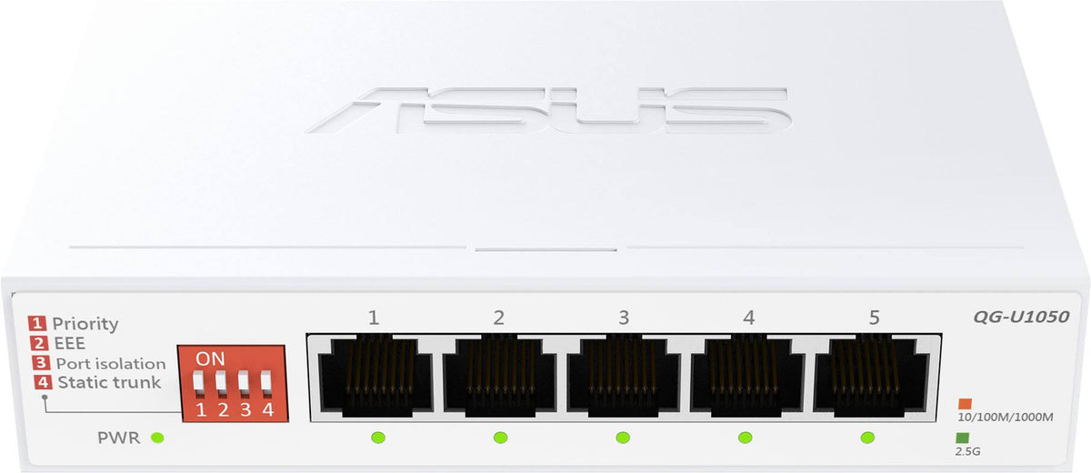 ASUS - QG-U1050 5-Port 2.5G Unmanaged Ethernet Switch - White