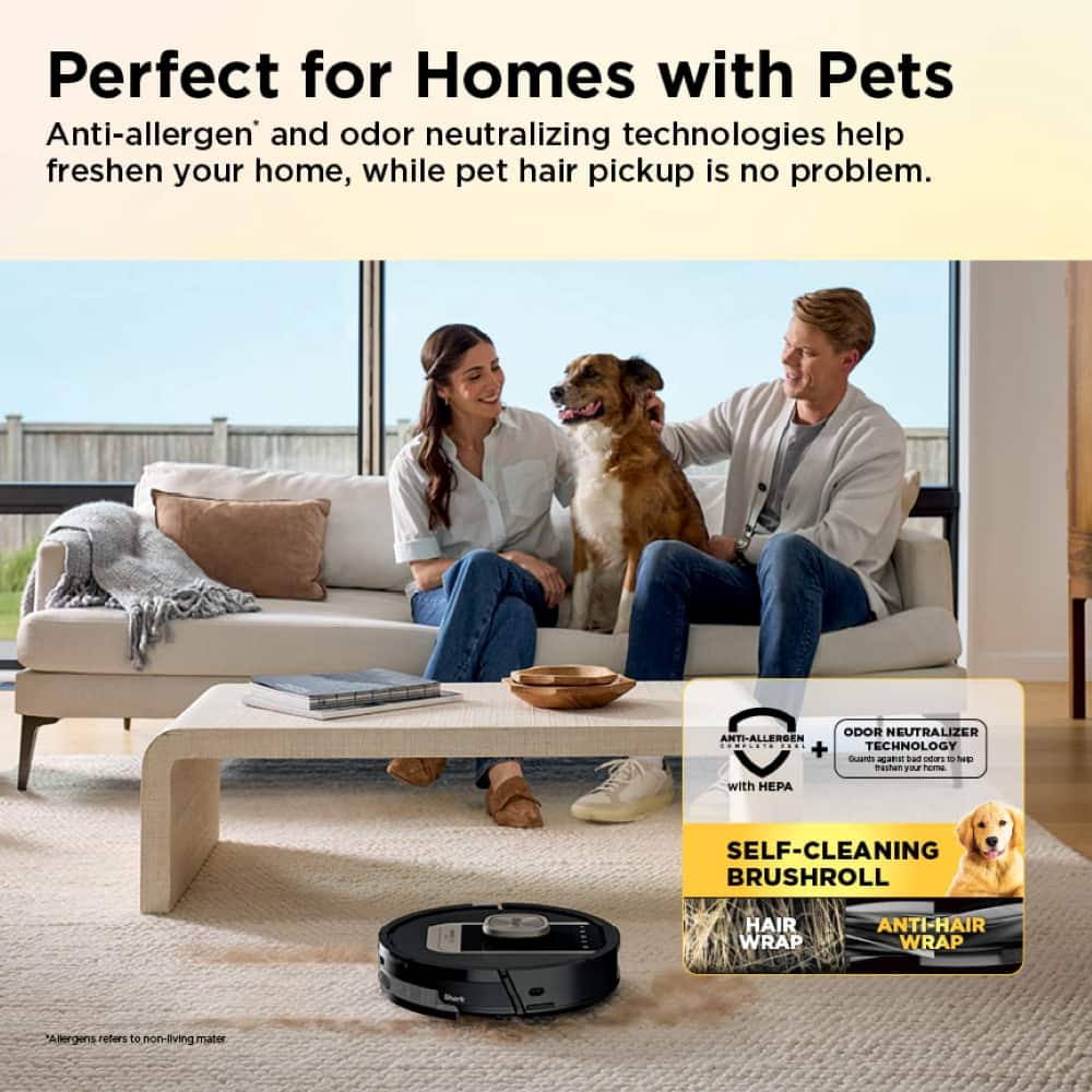 Shark - PowerDetect ThermaCharged Robot Vacuum & Mop with Heated Mop Cleaning NeverTouch Pro Base - Black