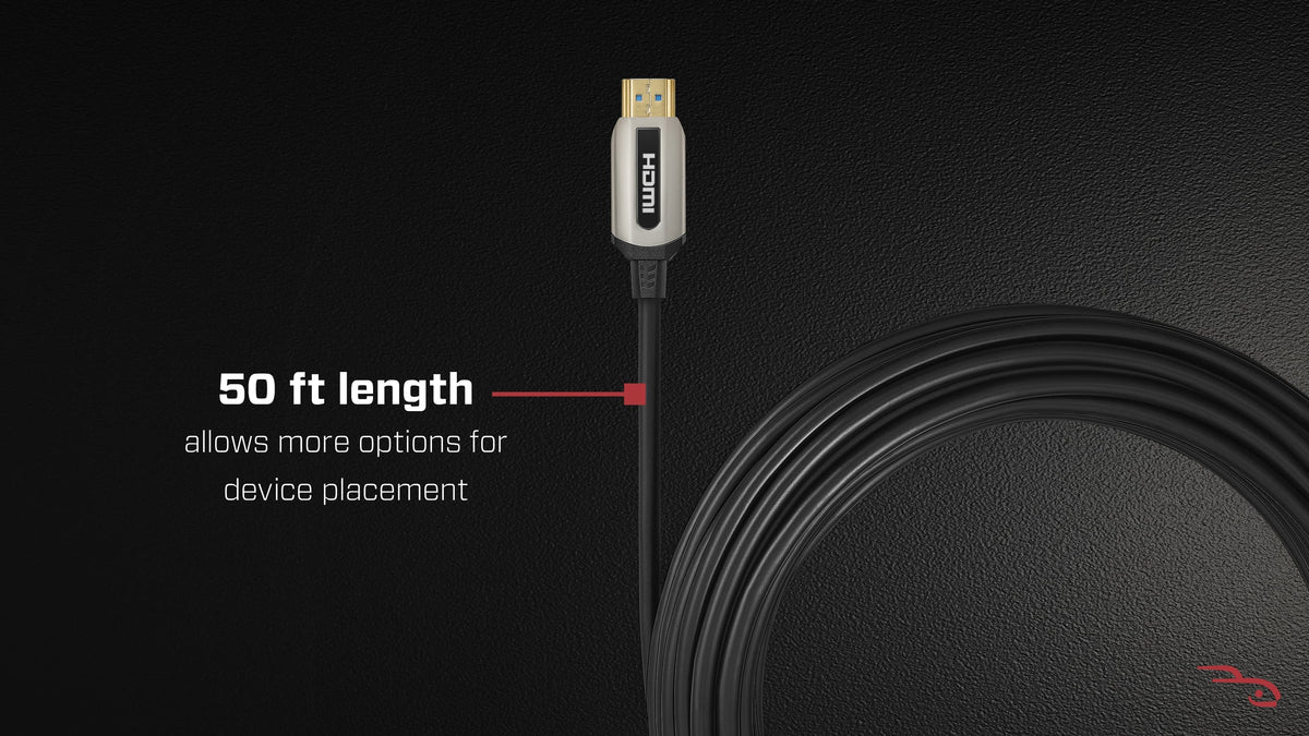 Rocketfish™ - 50' 4K UltraHD In-Wall Rated Fiber Optic HDMI Cable with HDR Support - Black