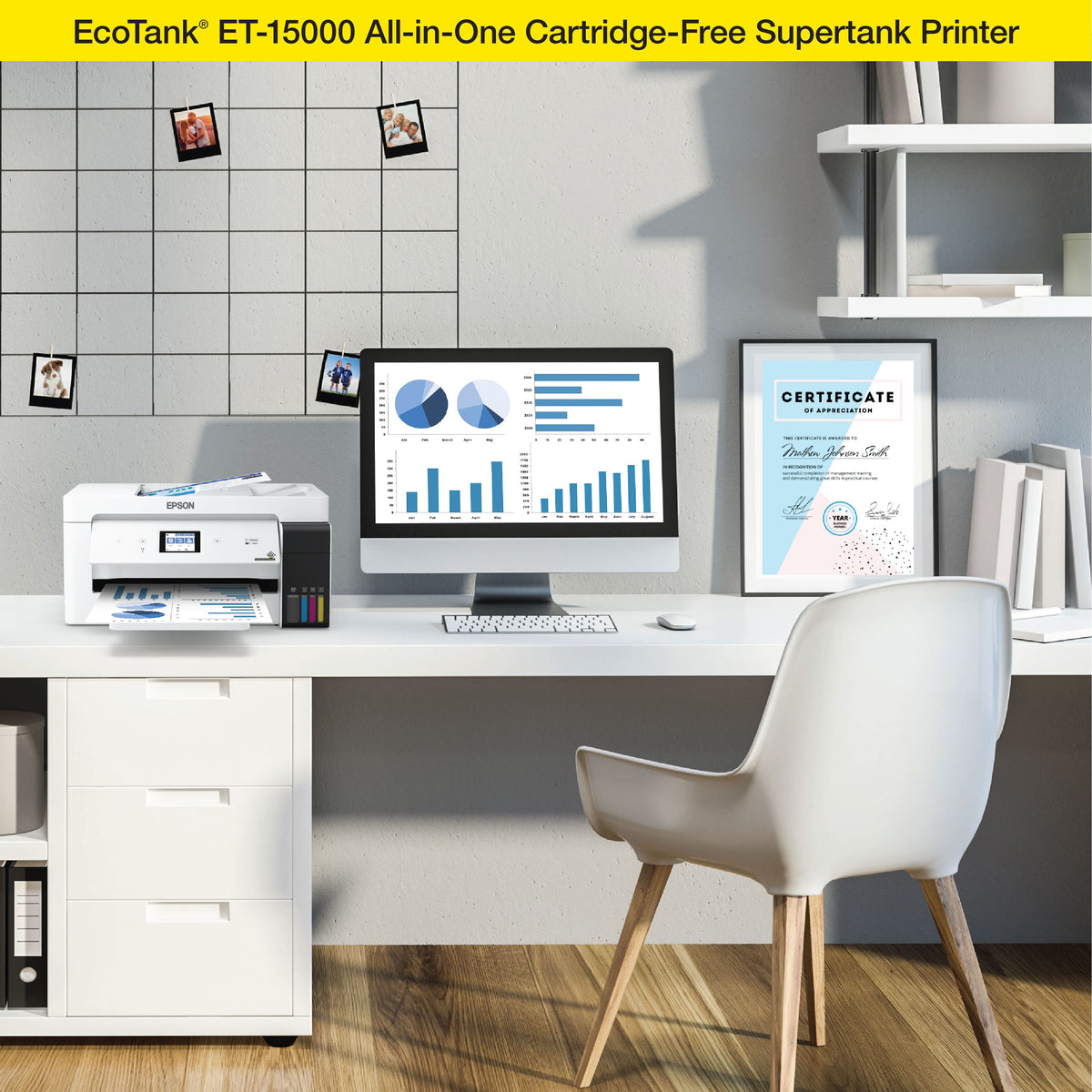 Epson - EcoTank ET-15000 Wireless All-In-One Supertank Inkjet Printer - White