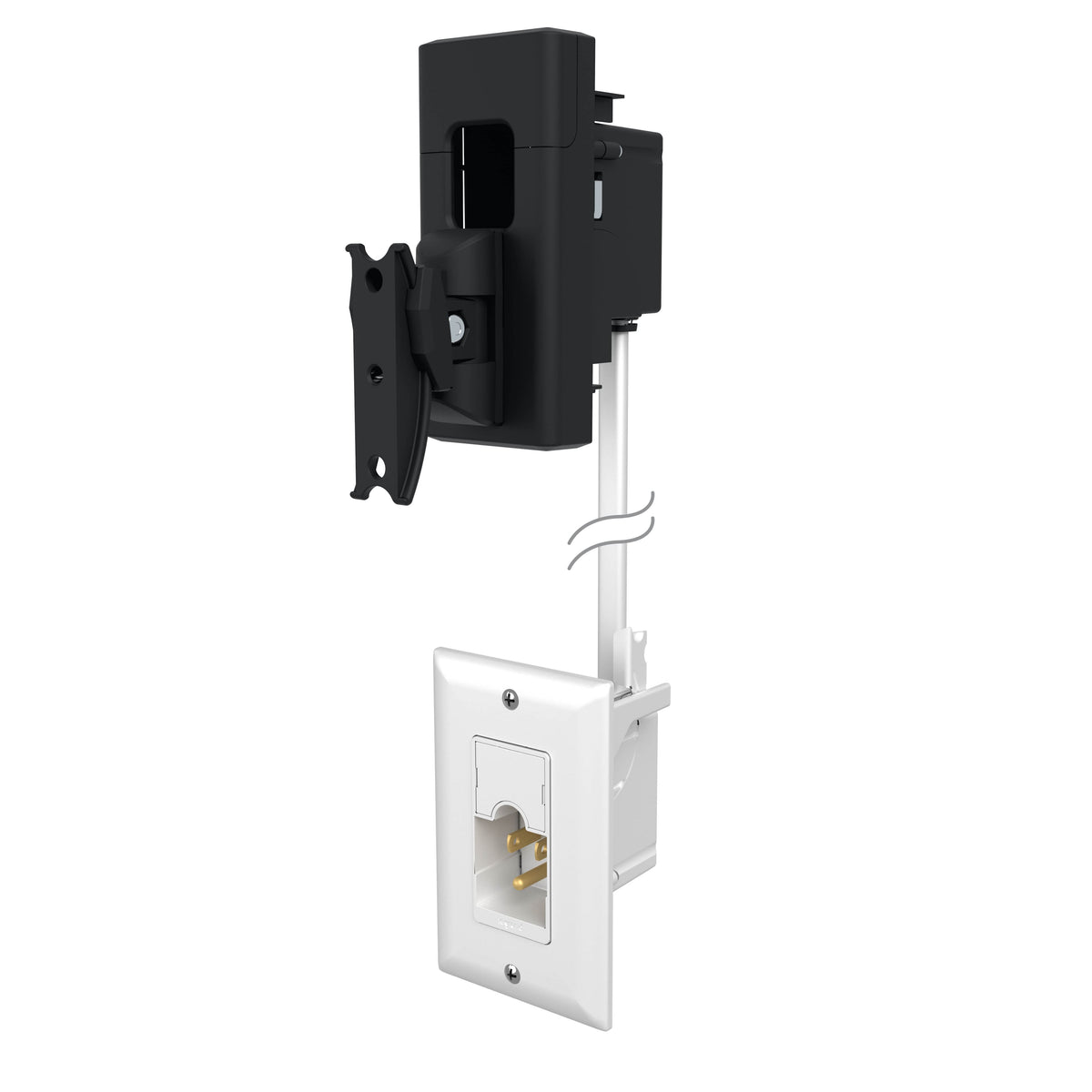 Sanus - Tilt & Swivel Speaker Wall Mount & Power Kit - Black