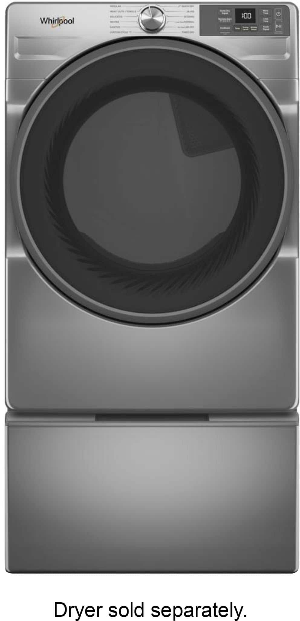 Whirlpool - 15.5 in Pedestal for Front Load Washer and Dryer with Storage - Silver