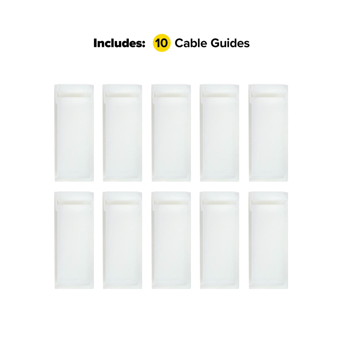 Wrap-It Storage - Cable Guides - Medium (10-Pack) Adhesive Backed Cable and Wire Clips - White