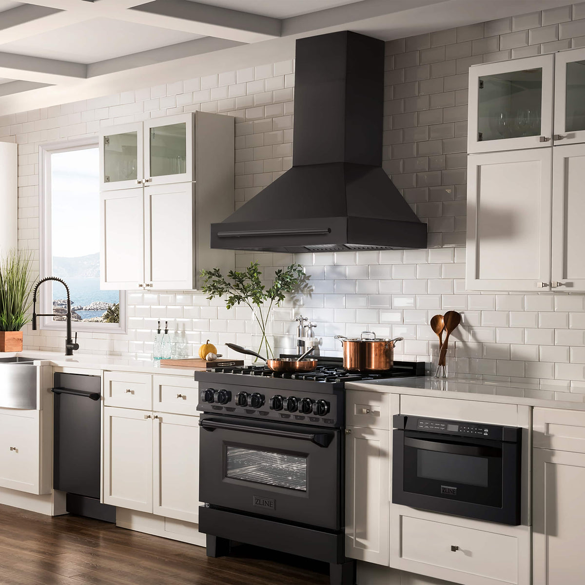 ZLINE - 30 inches - Convertible & Externally Vented - Wall Range Hood - Black