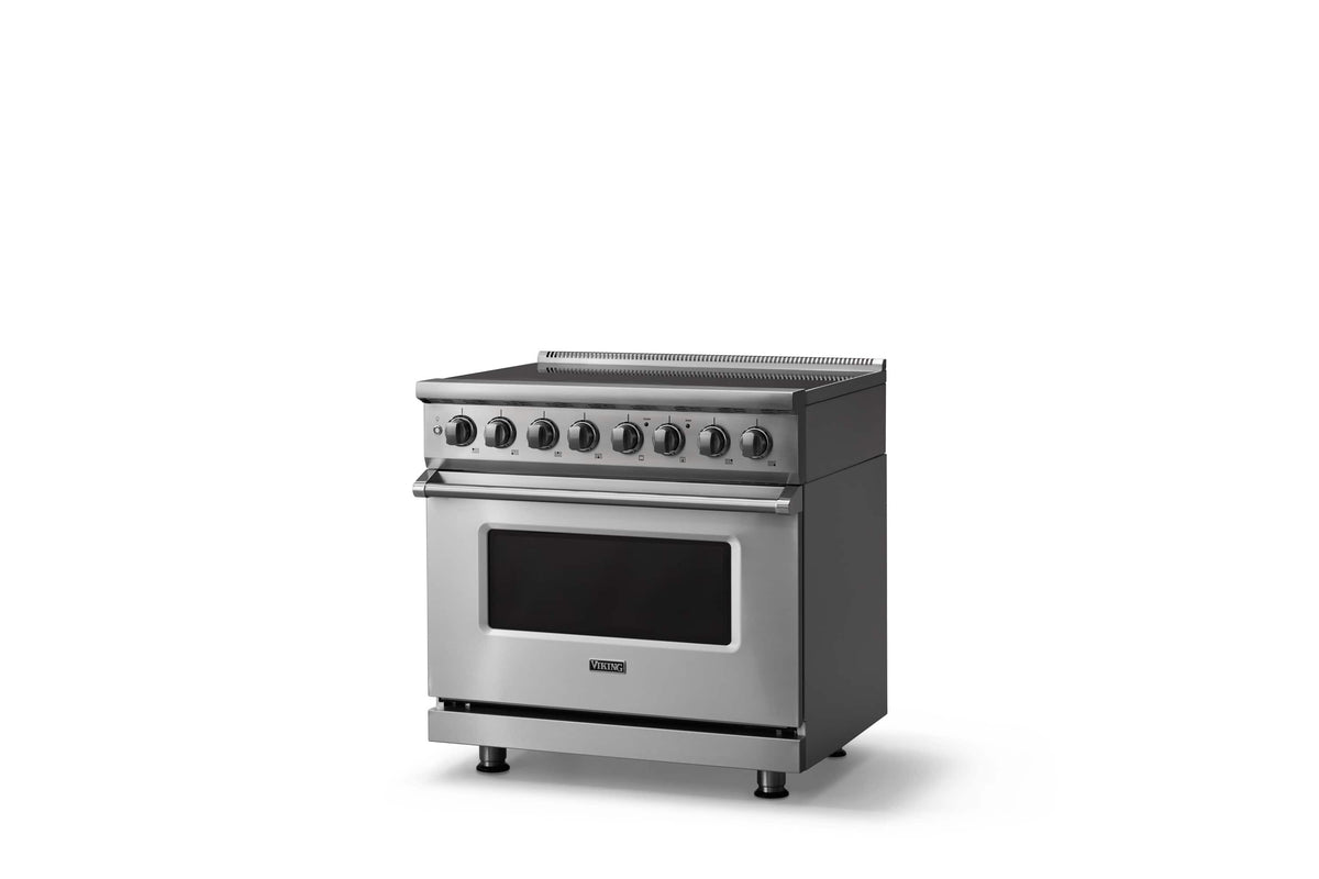 Viking - 36"W. 5.6 Cu.Ft. Pro5S 6 Element Freestanding Electric Induction Convection Range - Stainless Steel