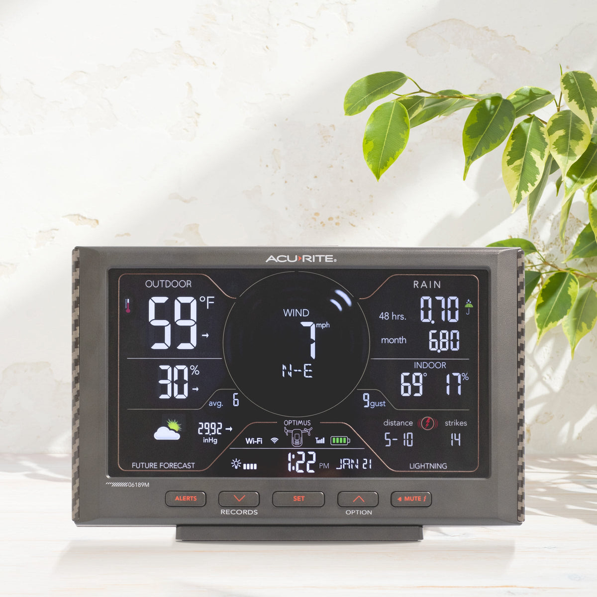 AcuRite - Optimus WiFi Weather Station with Digital Display, Solar Powered Sensor & Mobile App for Remote Monitoring - Black