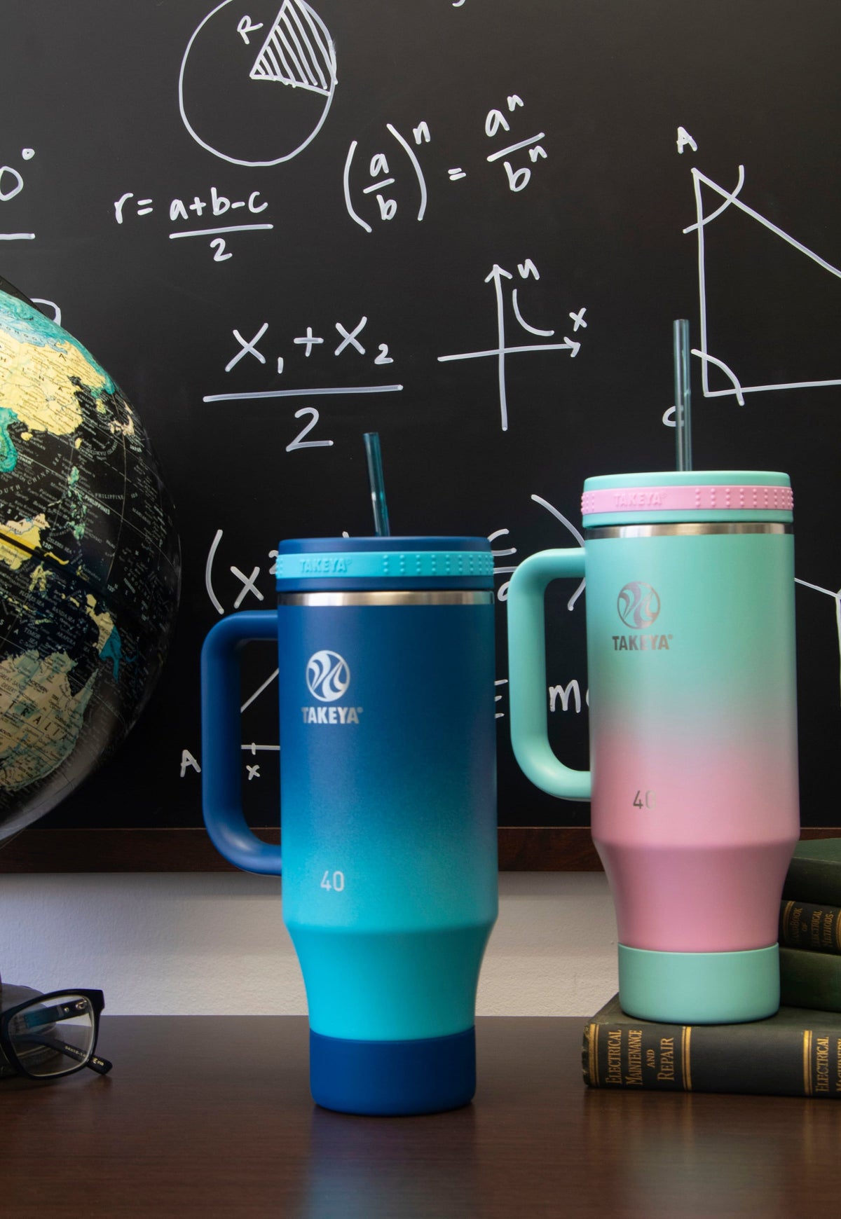 Takeya - 40-oz. Straw Tumbler with Handle - Ombre Dream