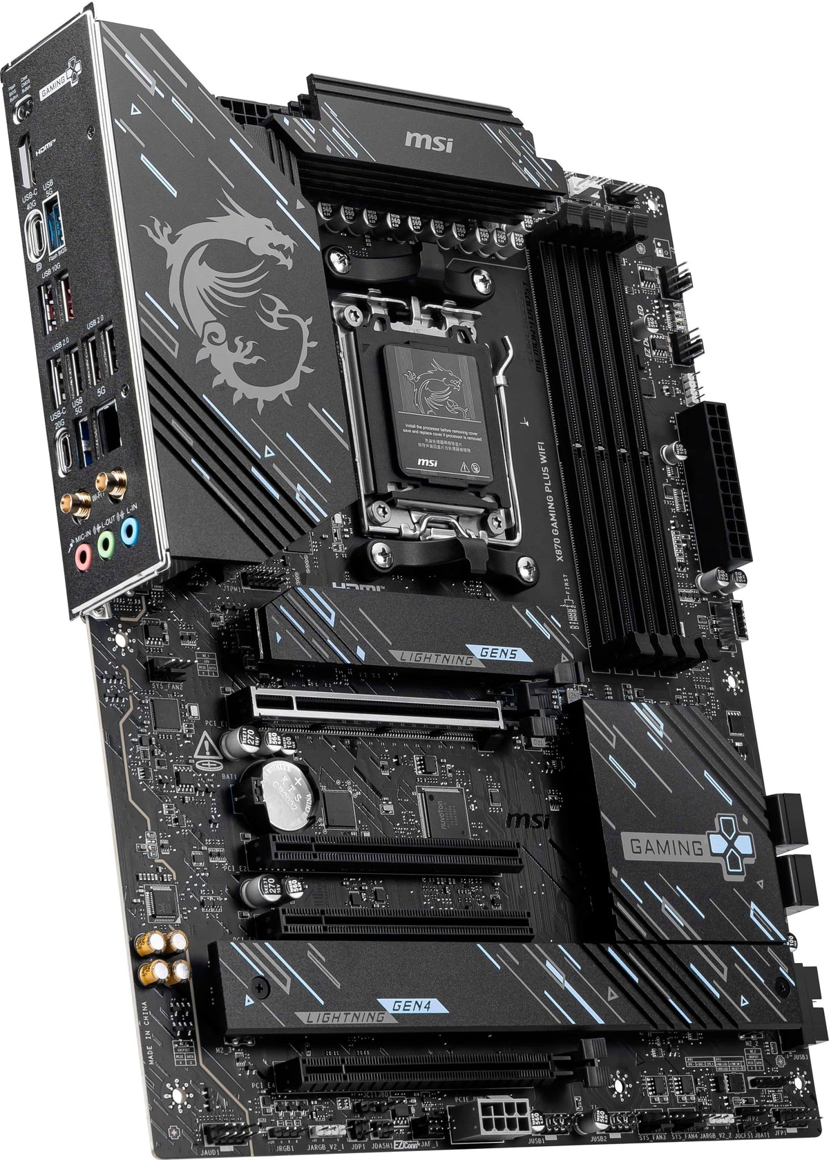 MSI - X870 GAMING PLUS WIFI (Socket AM5) AMD X870 ATX DDR5 Wi-Fi 7 Motherboard - Black