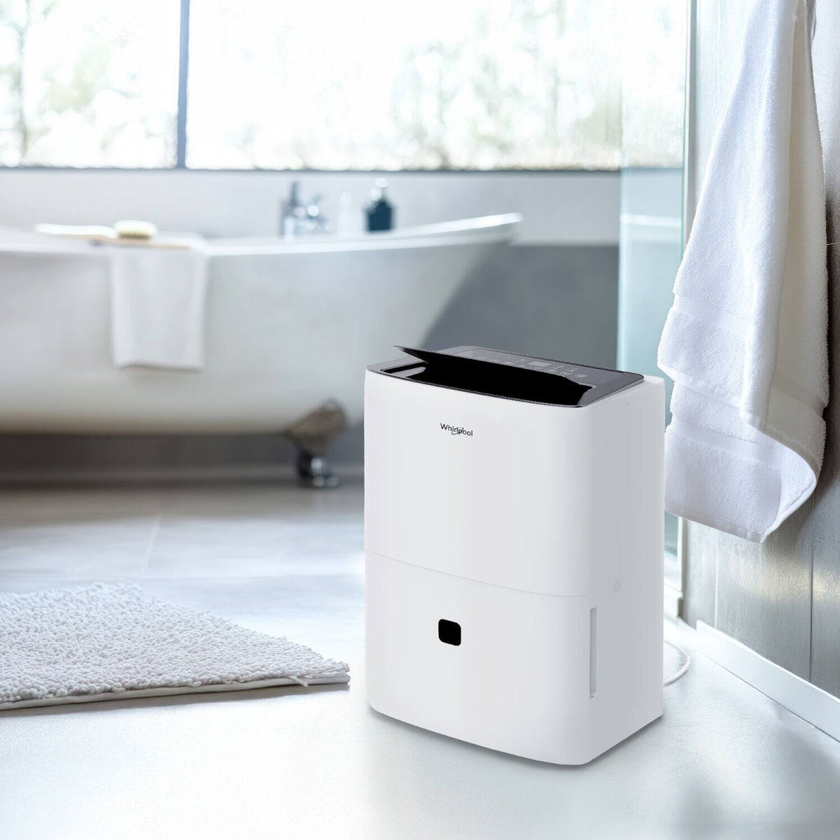 Whirlpool - 50 Pint 3000 Sq. Ft 14.8 quart Energy Star Certified Dehumidifier with Pump - White