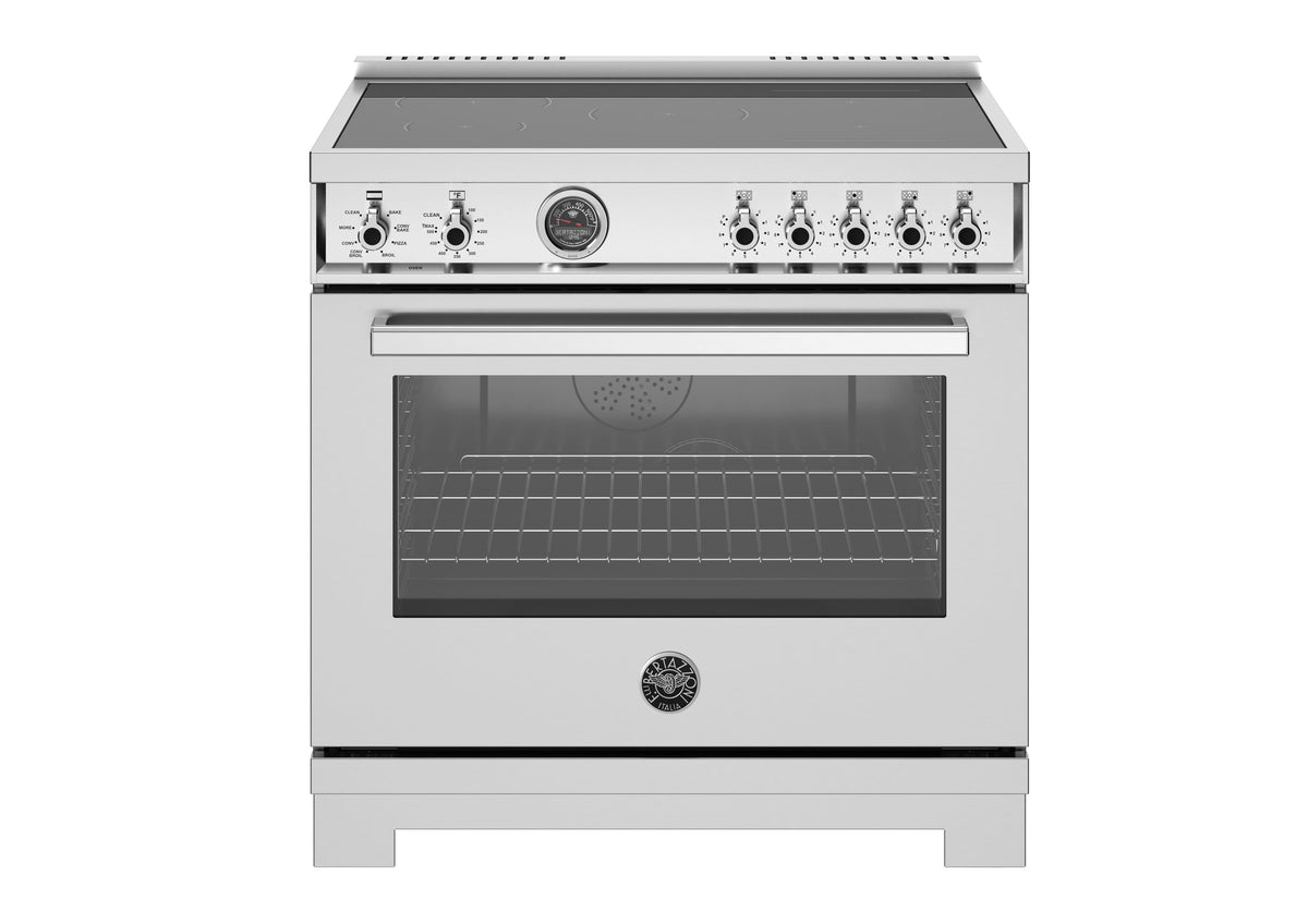 Bertazzoni - 36" Professional Series range - Electric self clean oven - 5 induction zones - Stainless Steel