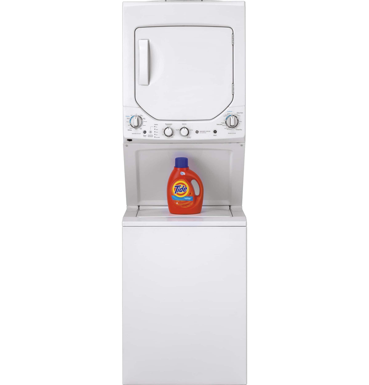 GE - 2.3 Cu. Ft. Top Load Washer and 4.4 Cu. Ft. Electric Dryer Laundry Center - White