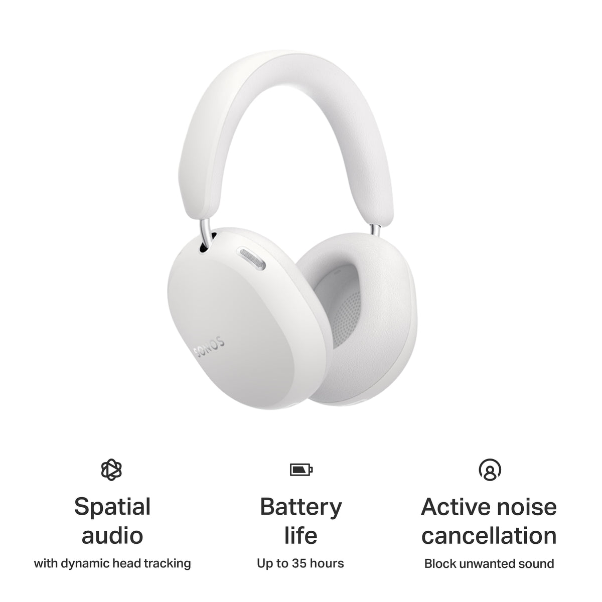 Sonos - Ace Ultra Wireless Over-the-Ear Headphones with Active noise Cancellation - White
