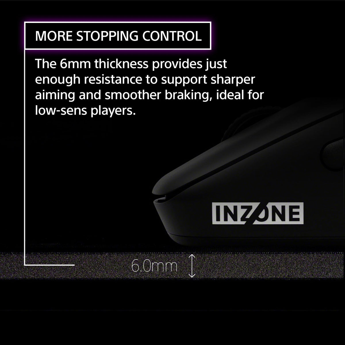 Sony - INZONE Mat-F Control-Type Large 6mm Cloth Gaming Mousepad - Black