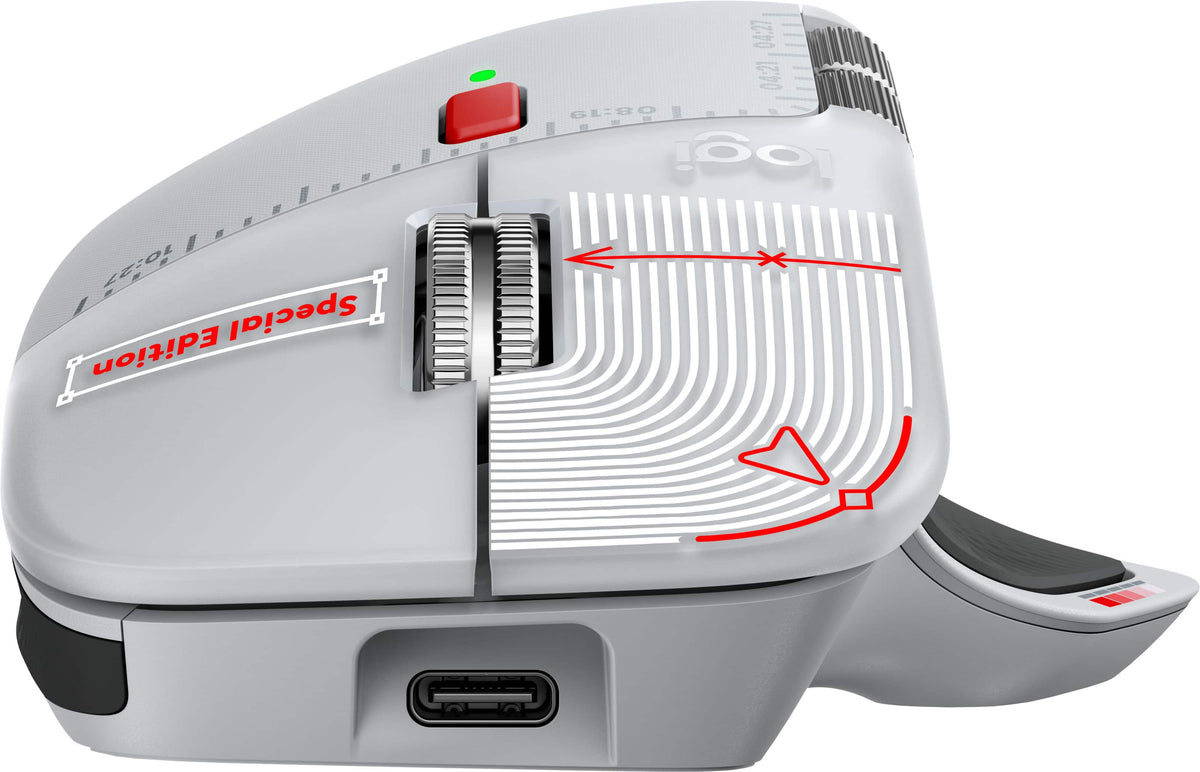 Logitech - MX Master 4 Creator Edition, Ergonomic Wireless Mouse with Advanced Performance Haptic Feedback - Wireless - Red